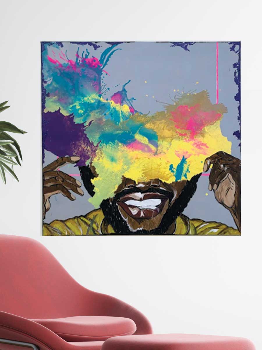 #4.  Masculine Grin Medium: Acrylic on Canvas | Price: $750